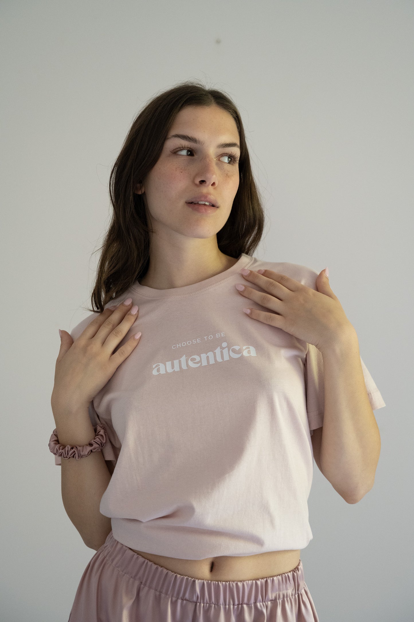 T-shirt autentica variante latte base rosa