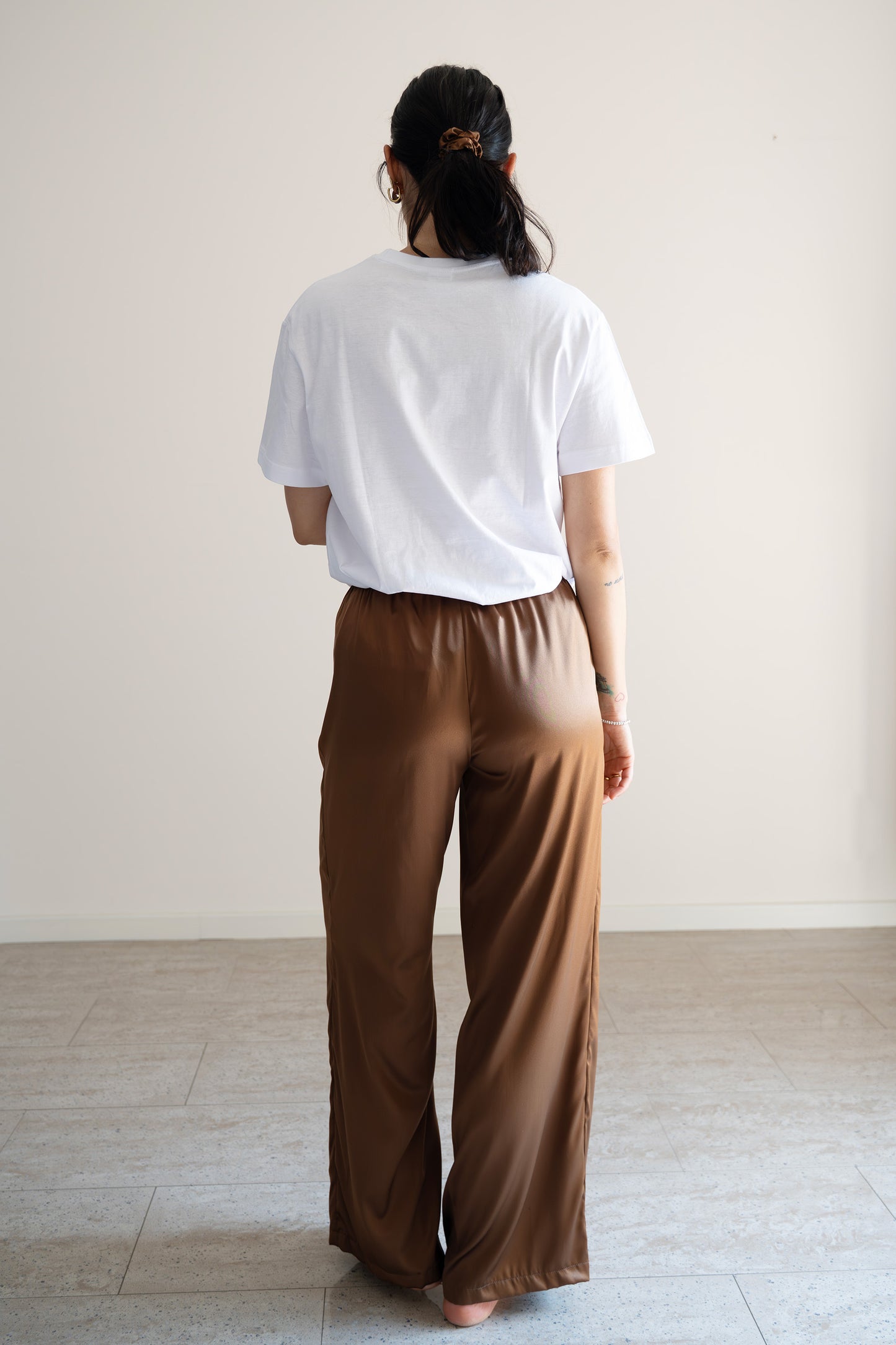 Pantaloni lunghi seta variante moka