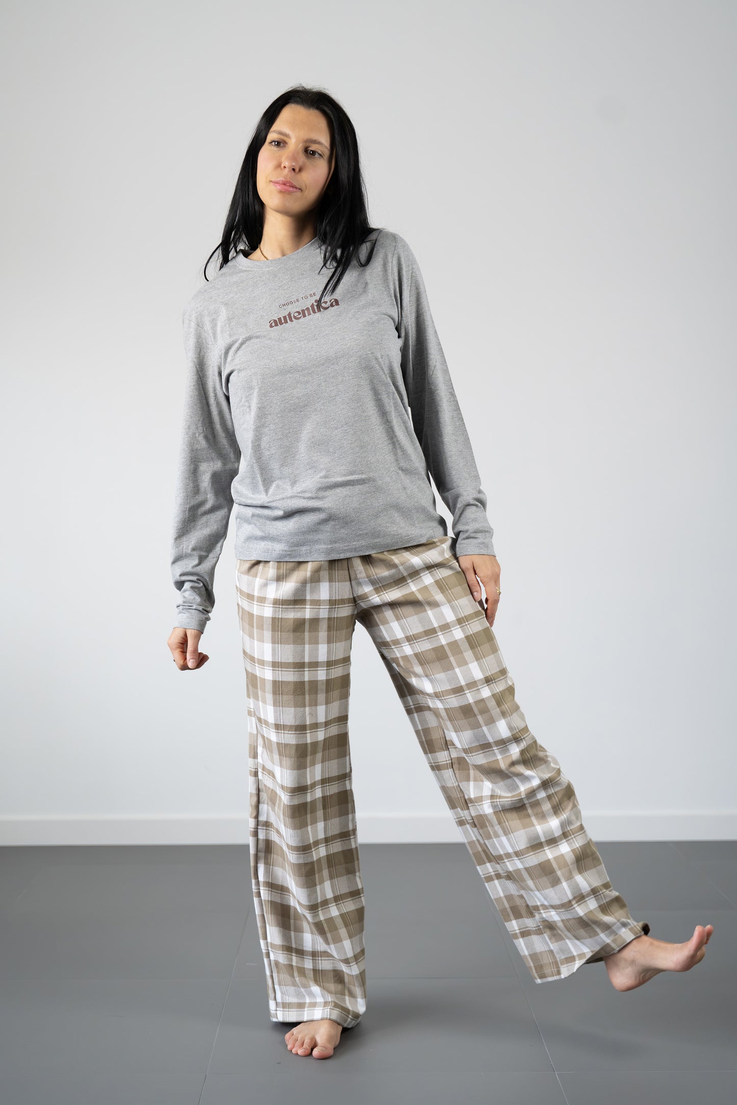 Pantaloni Atlanta, nocciola tartan