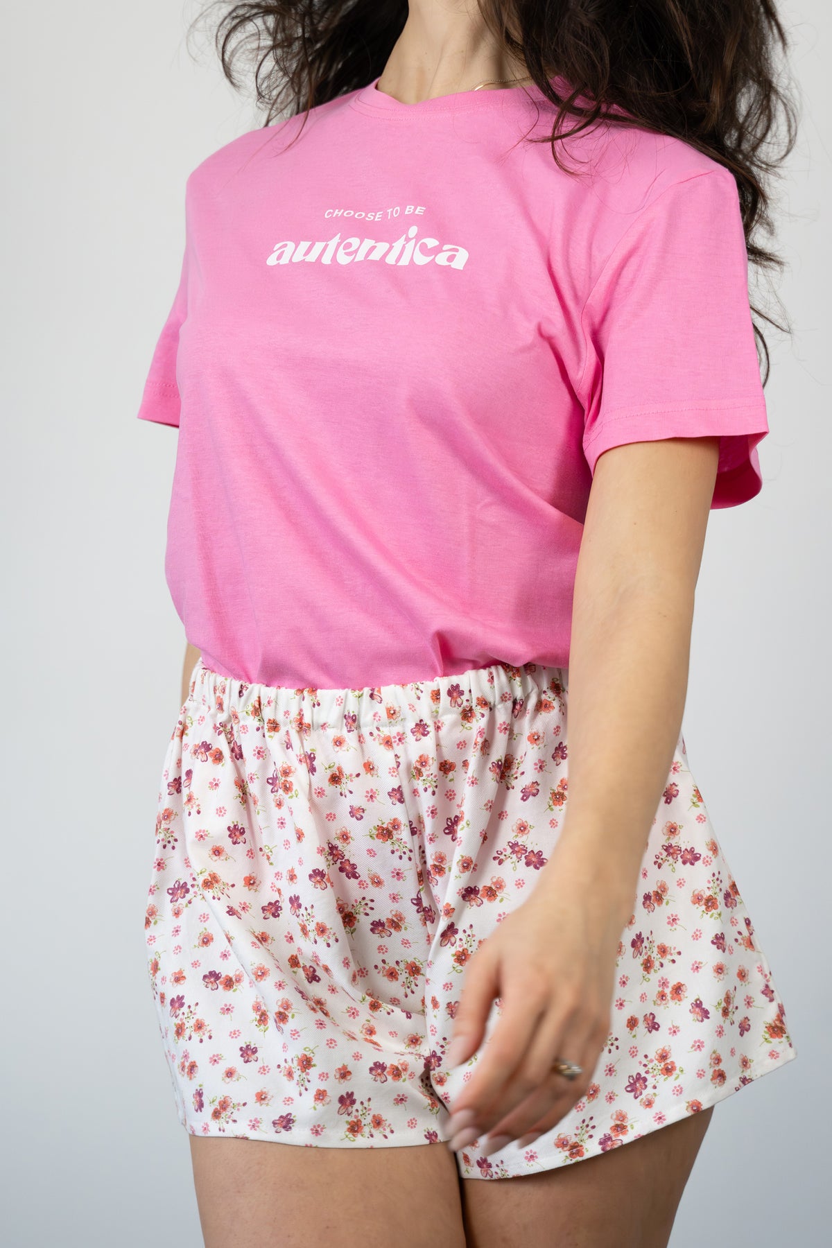 T-shirt autentica ciclamino