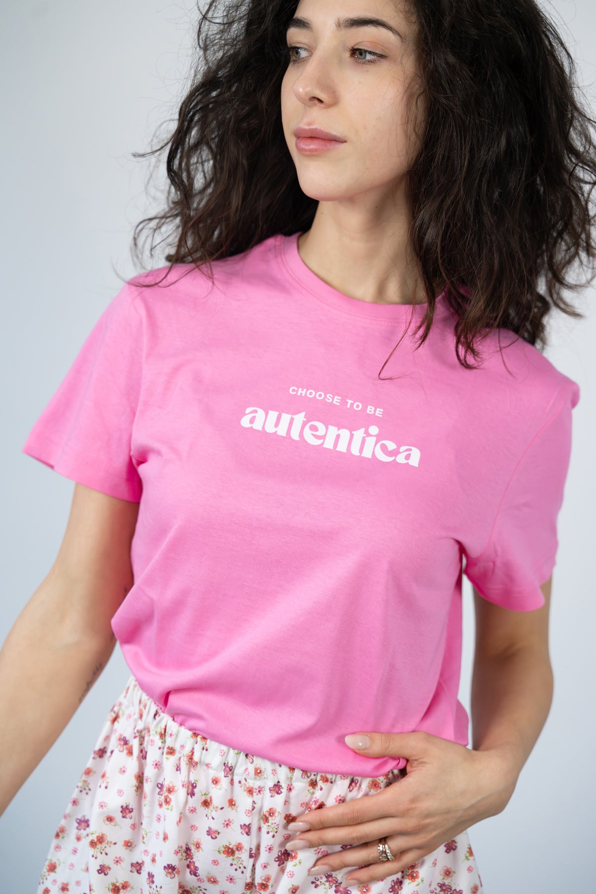 T-shirt autentica ciclamino