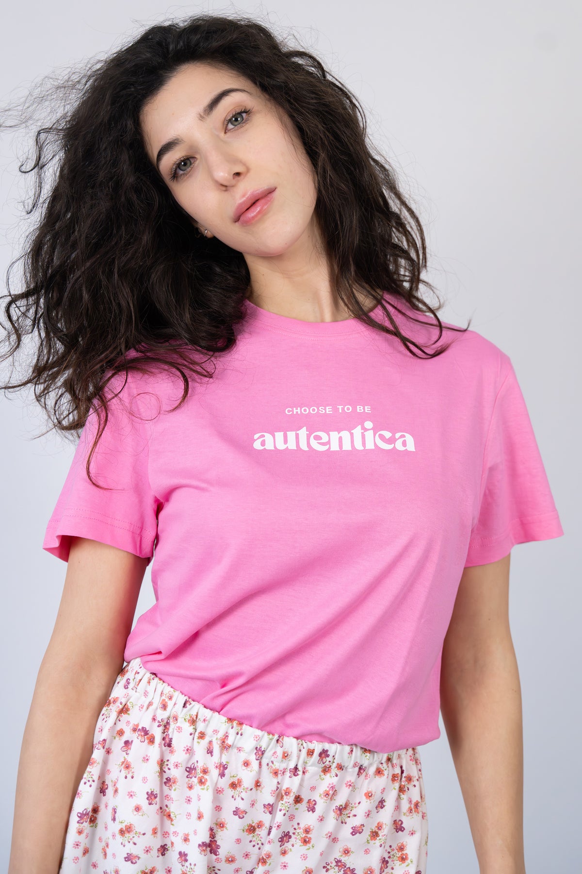 T-shirt autentica ciclamino