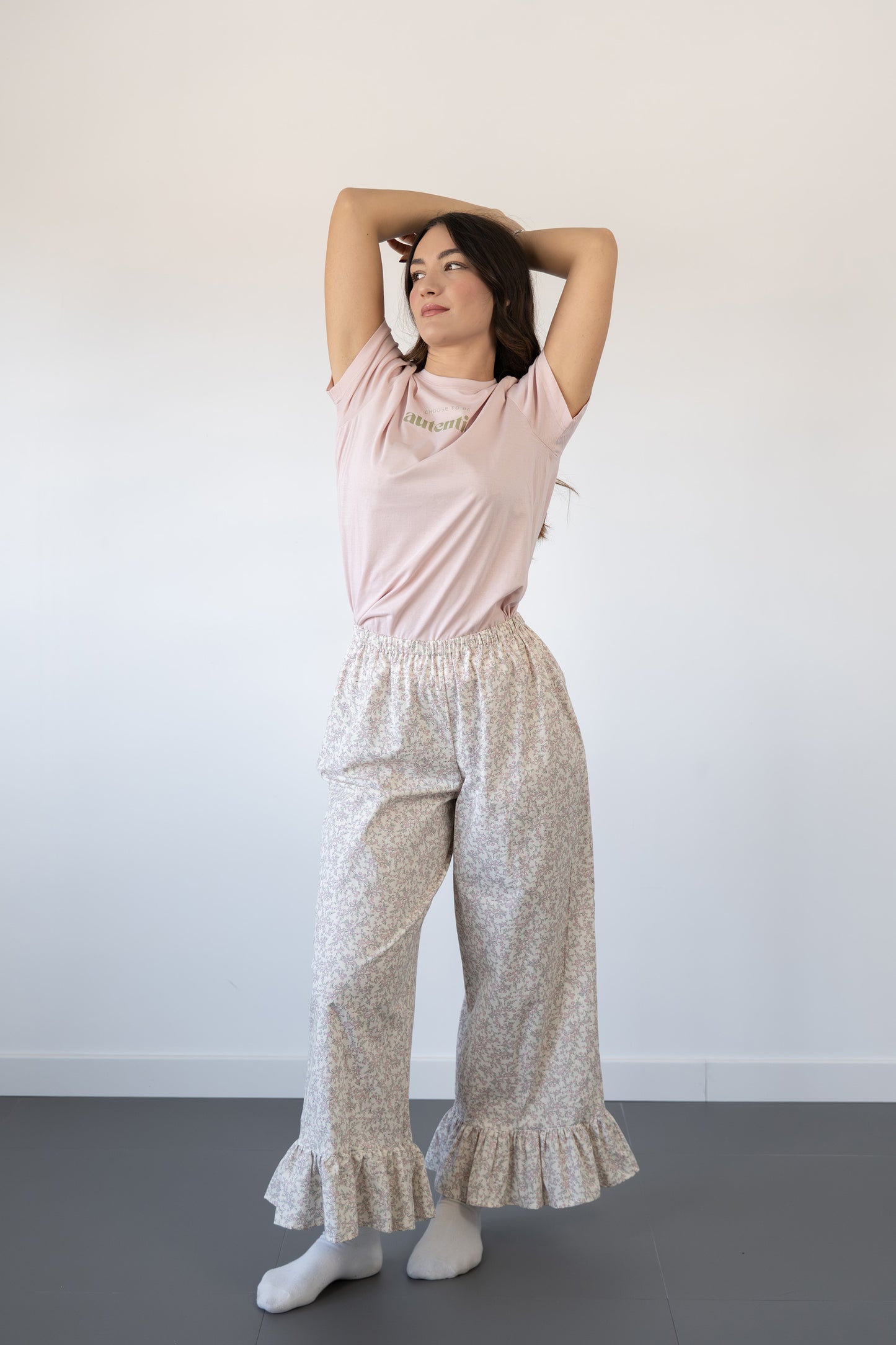 Pantaloni con rouches