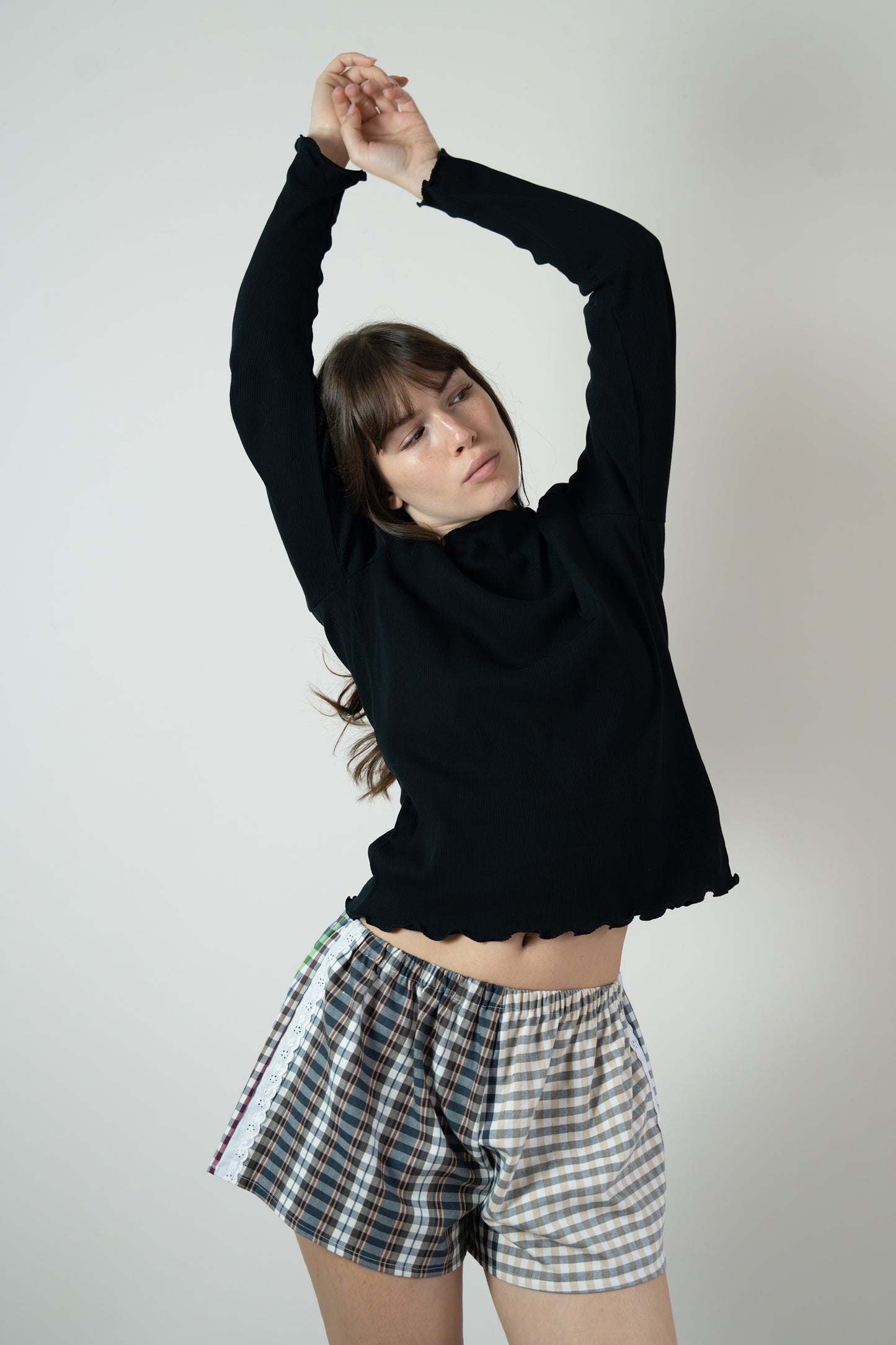 T-shirt shelly a costine variante nera