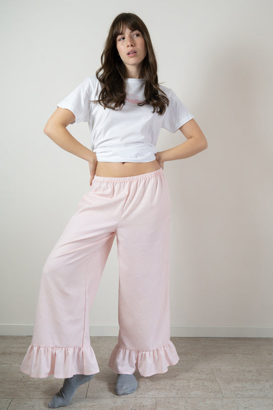 Pantaloni con rouches