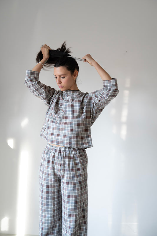 Completo Melrose variante tartan grigio