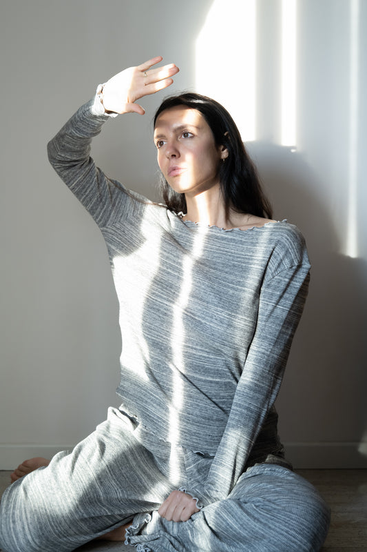 T-shirt Shelly variante grigia fiammata