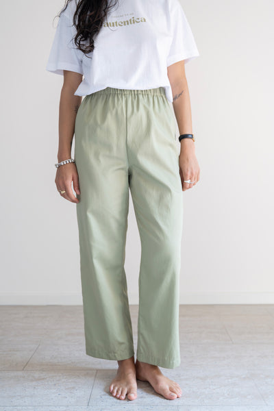 Pantalone lungo in cotone variante avocado