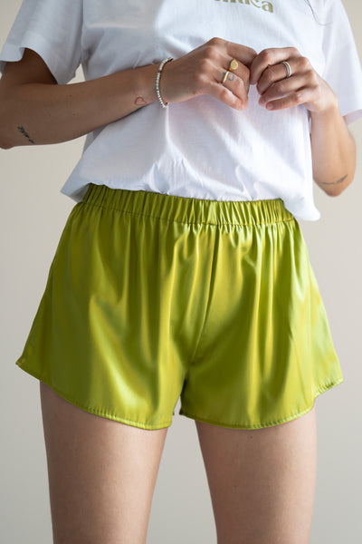 Shorts seta variante avocado