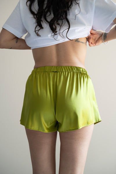 Shorts seta variante avocado