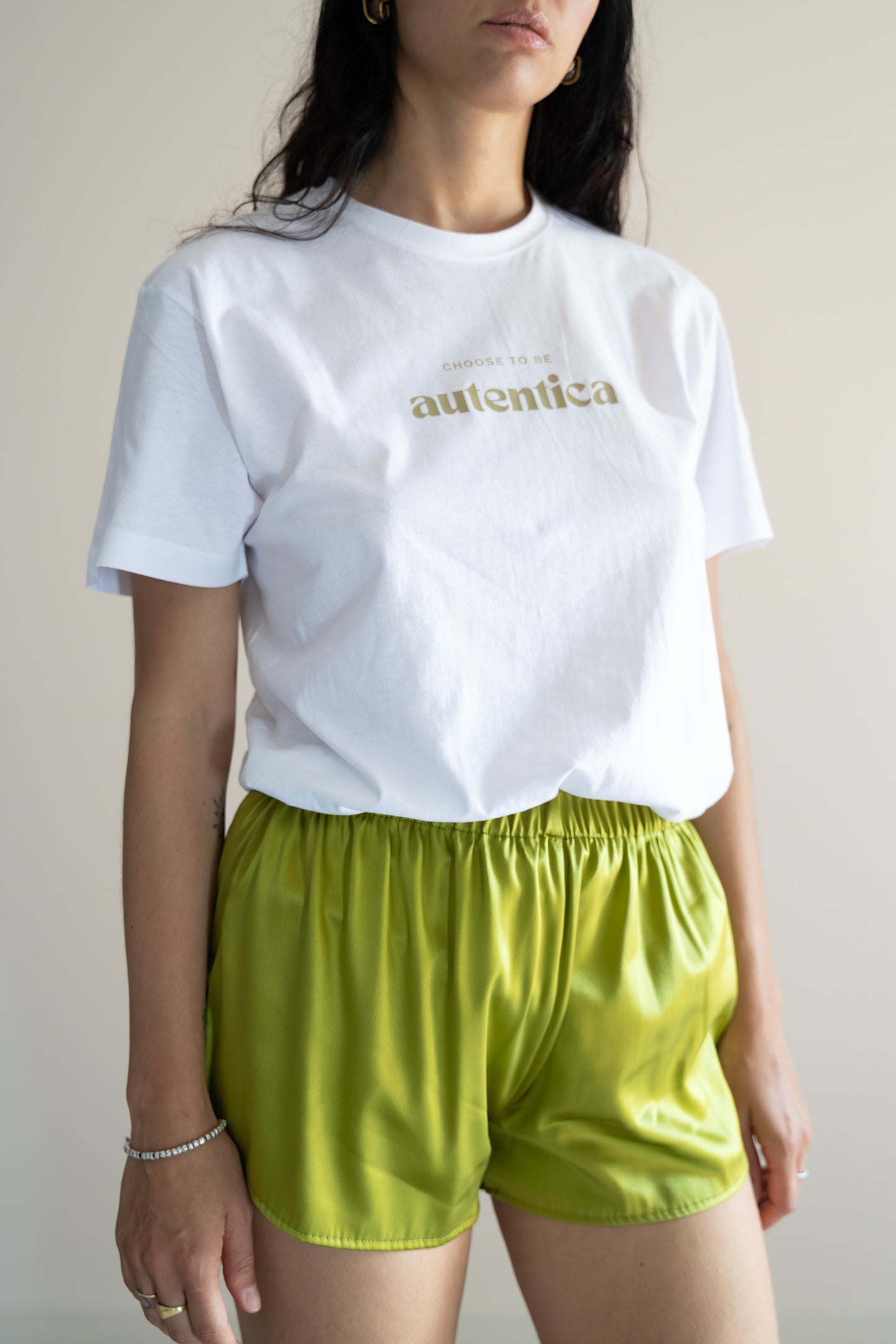 Shorts seta variante avocado