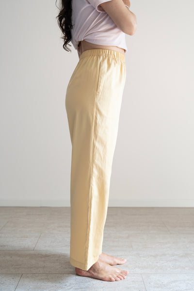 Pantalone lungo in cotone variante burro