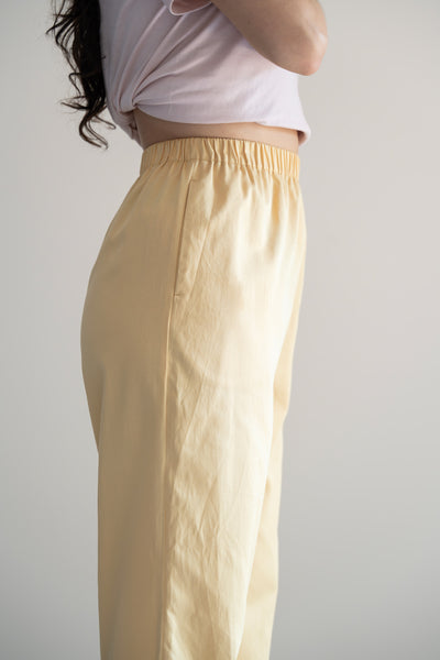 Pantalone lungo in cotone variante burro