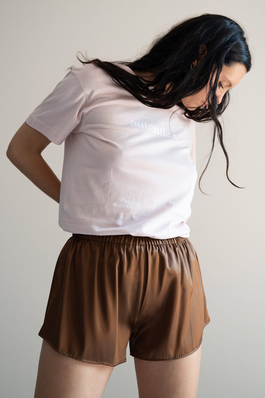 Shorts seta variante moka