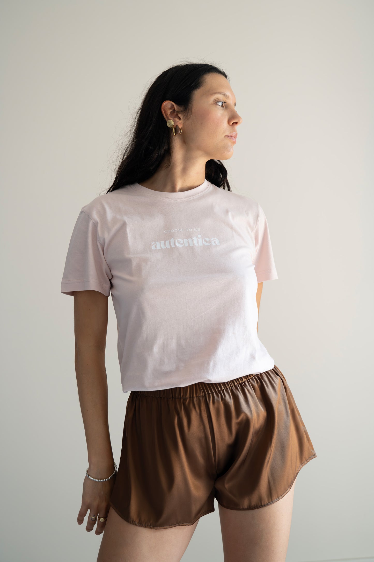 T-shirt autentica variante latte base rosa