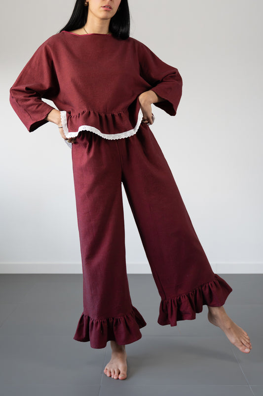 Completo Olga bordeaux