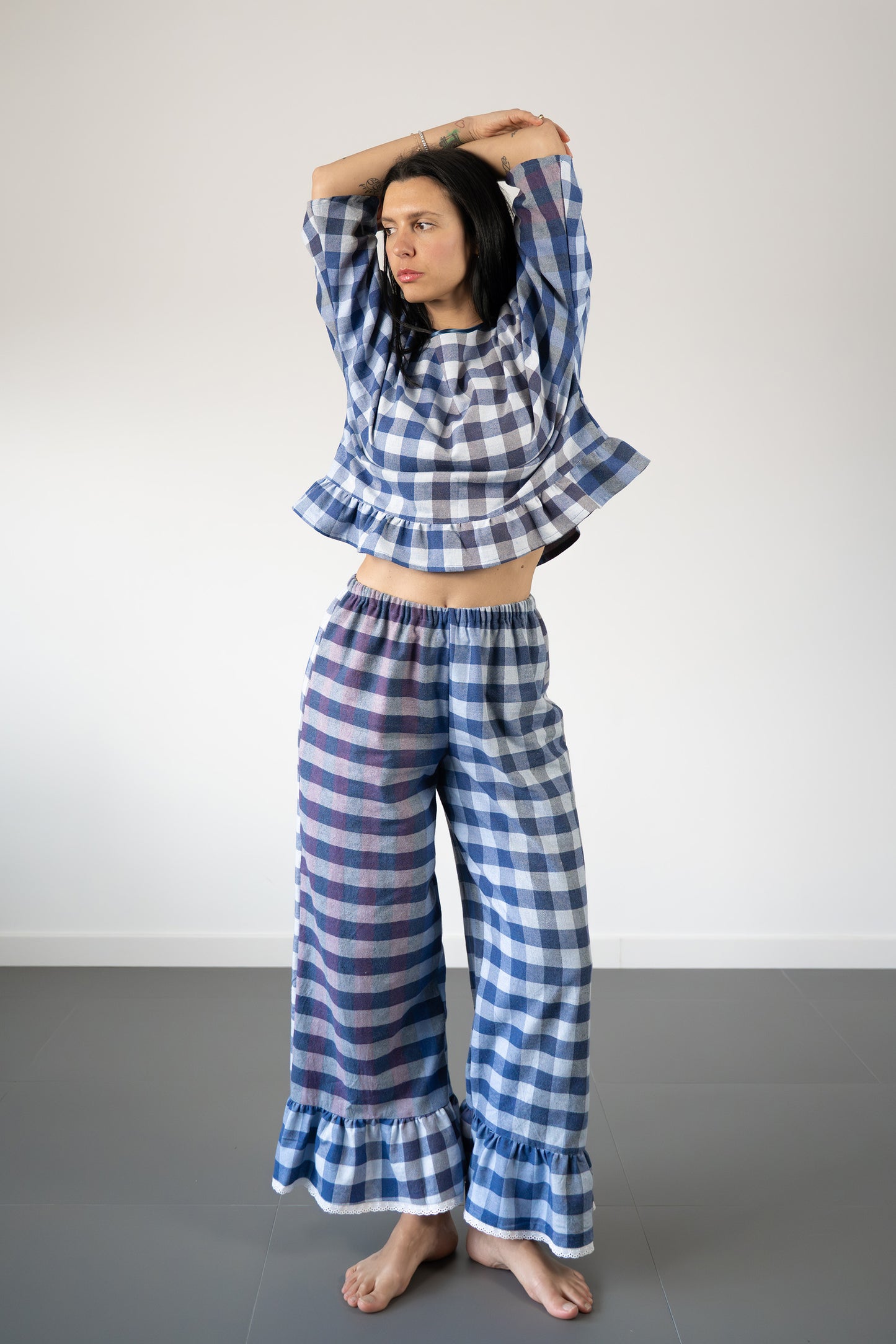 Completo Olga mix quadretti righe