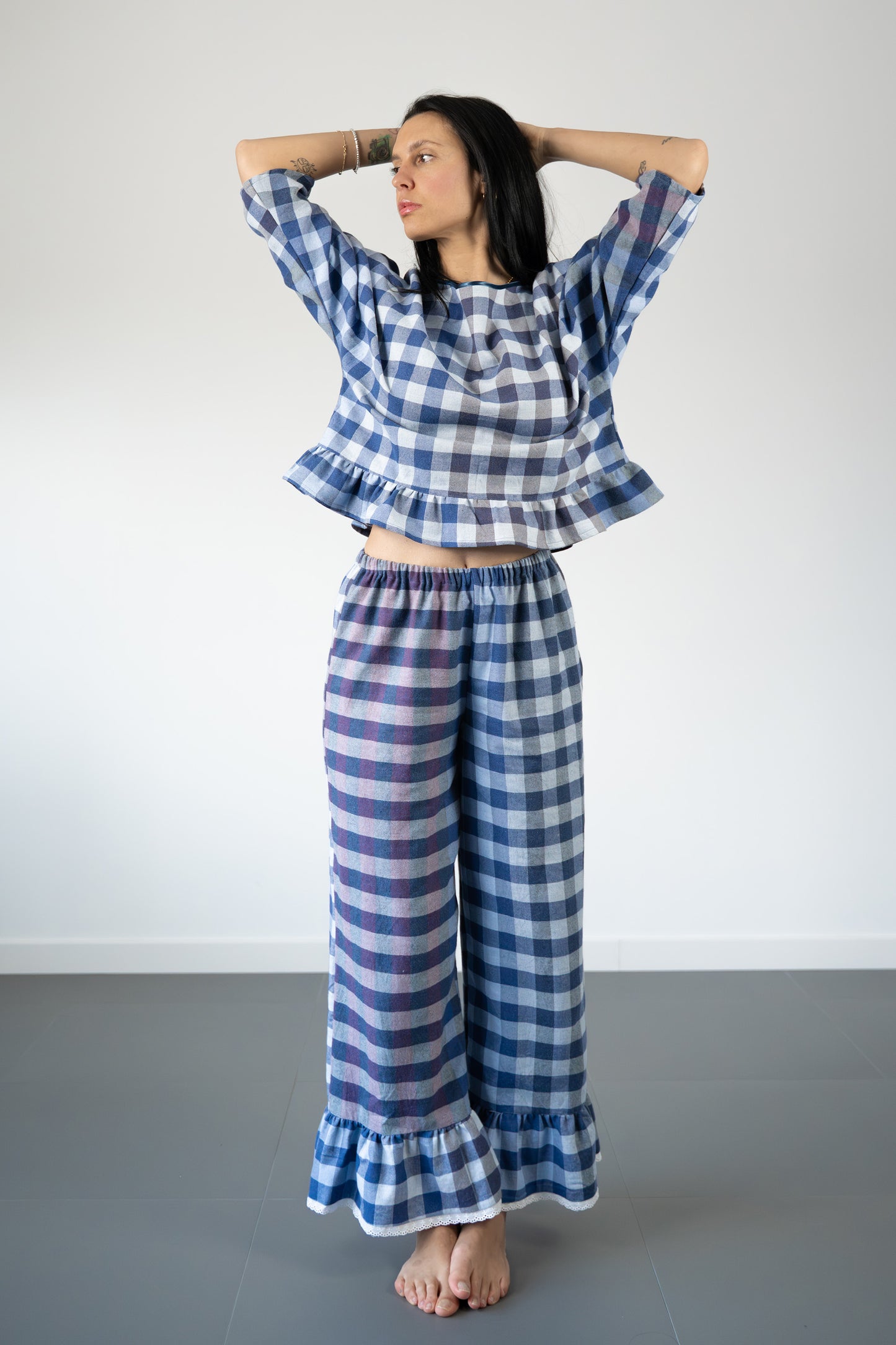 Completo Olga mix quadretti righe