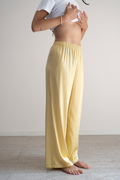Pantaloni lunghi seta variante burro