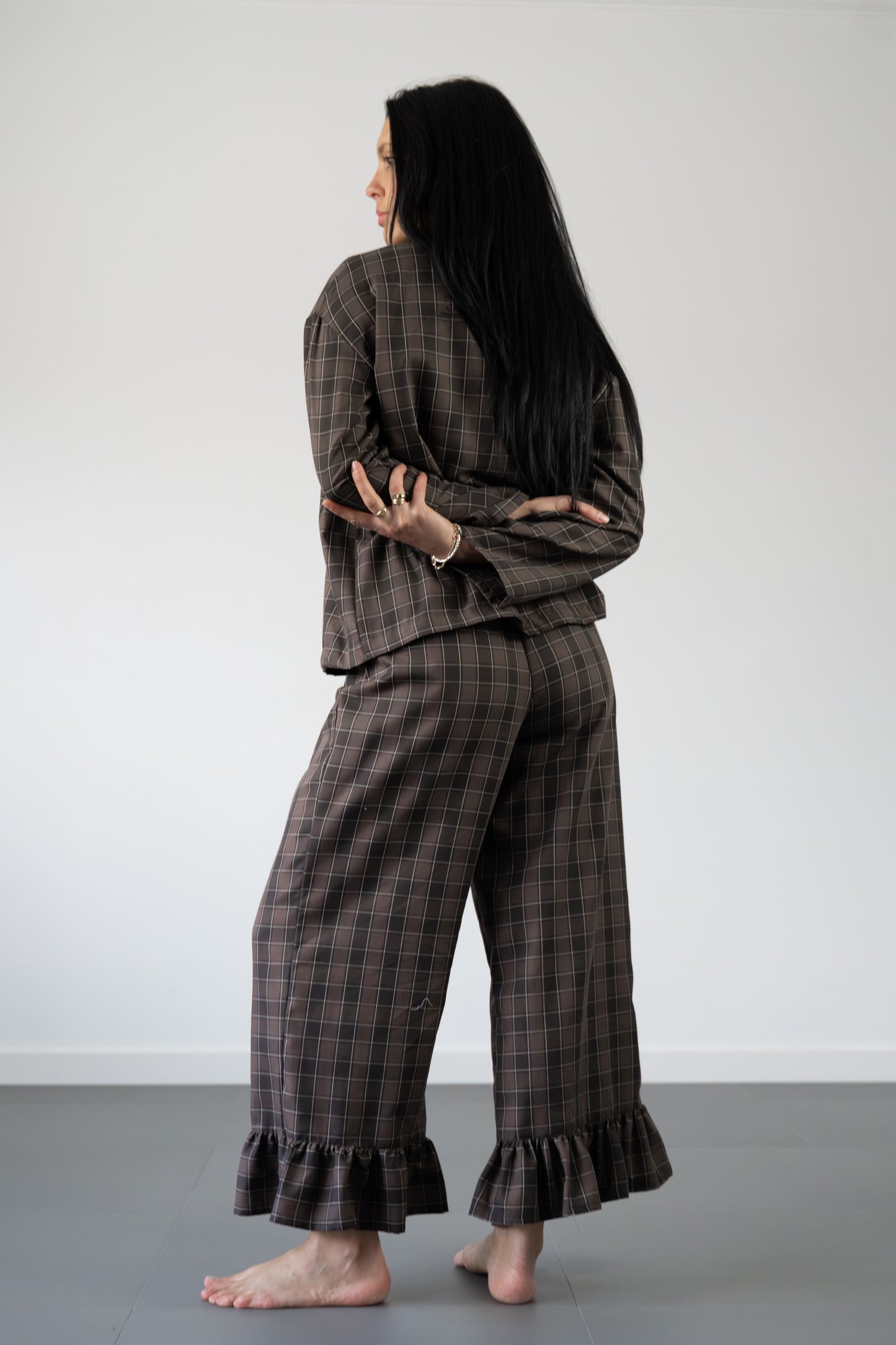 Completo Virginia tartan cioccolato