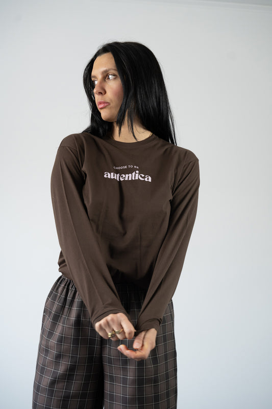 T-shirt autentica cioccolato e rosa