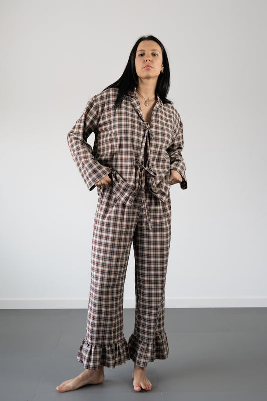 Completo Virginia Tartan nocciola