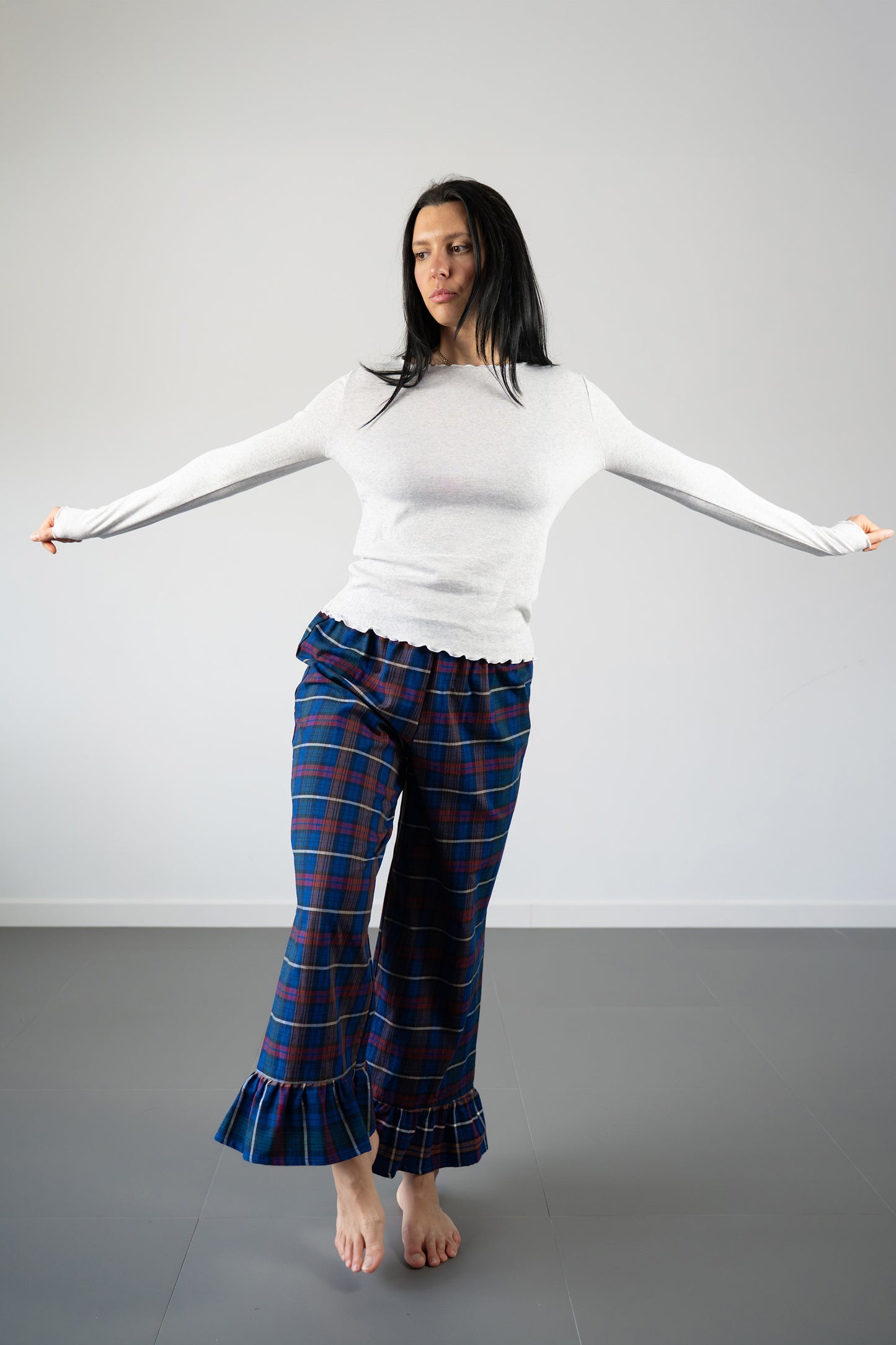 Pantaloni con rouches