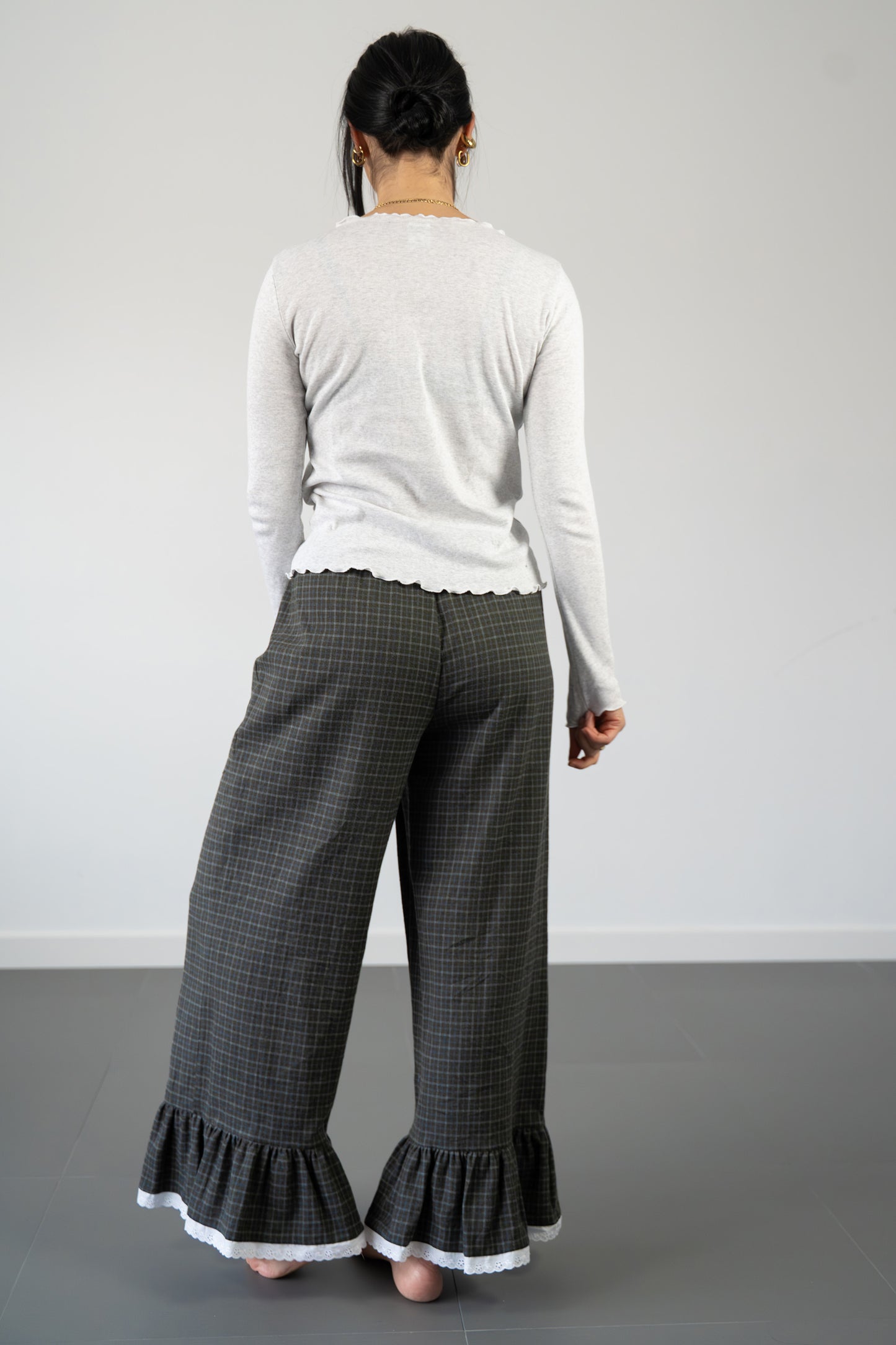 Pantaloni con rouches