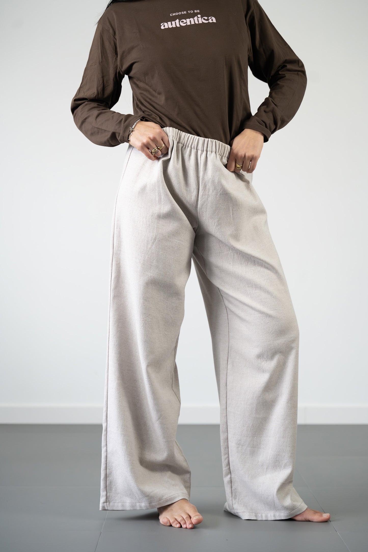 Pantaloni Atlanta, ecrù