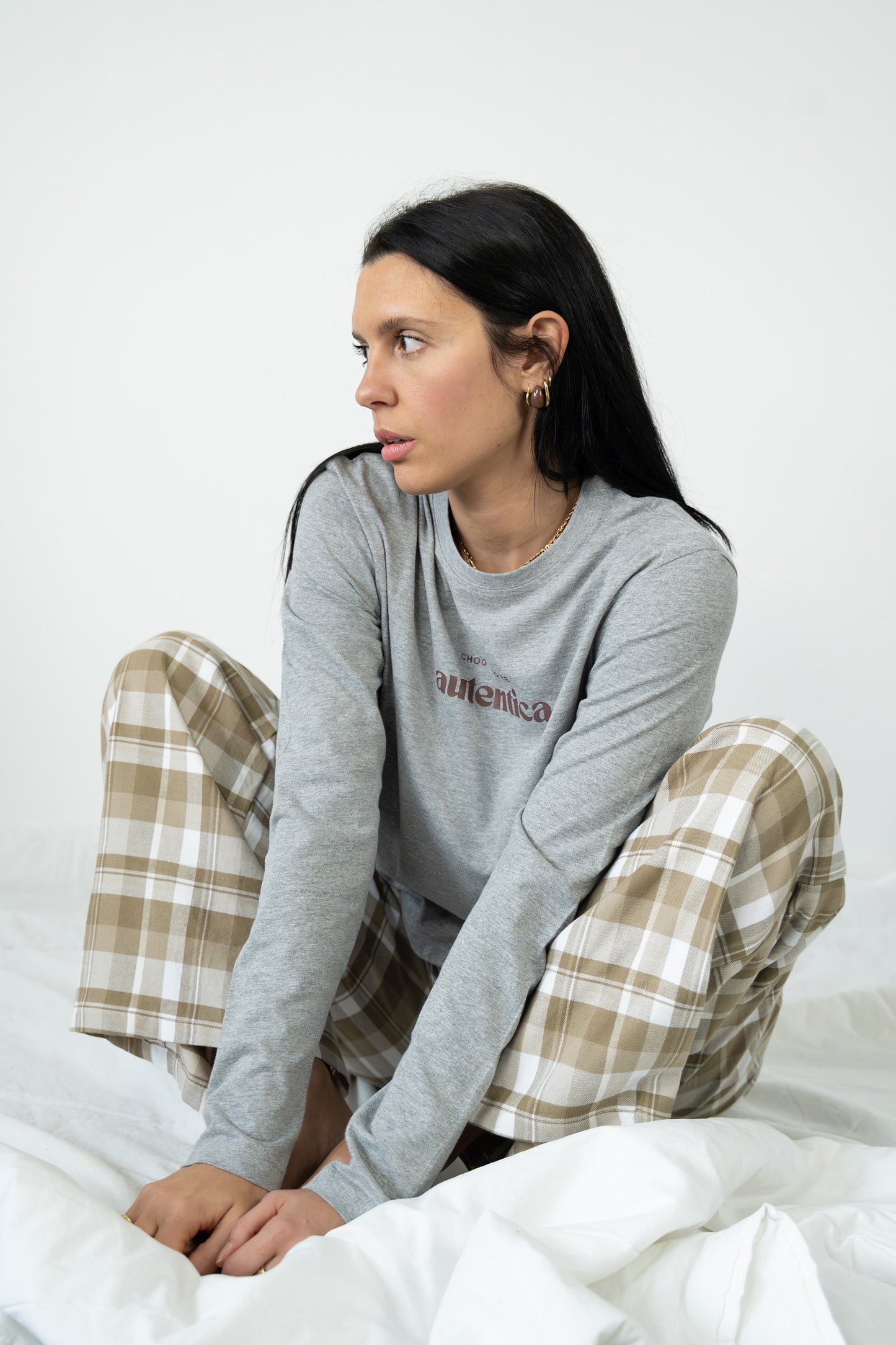 Pantaloni Atlanta, nocciola tartan