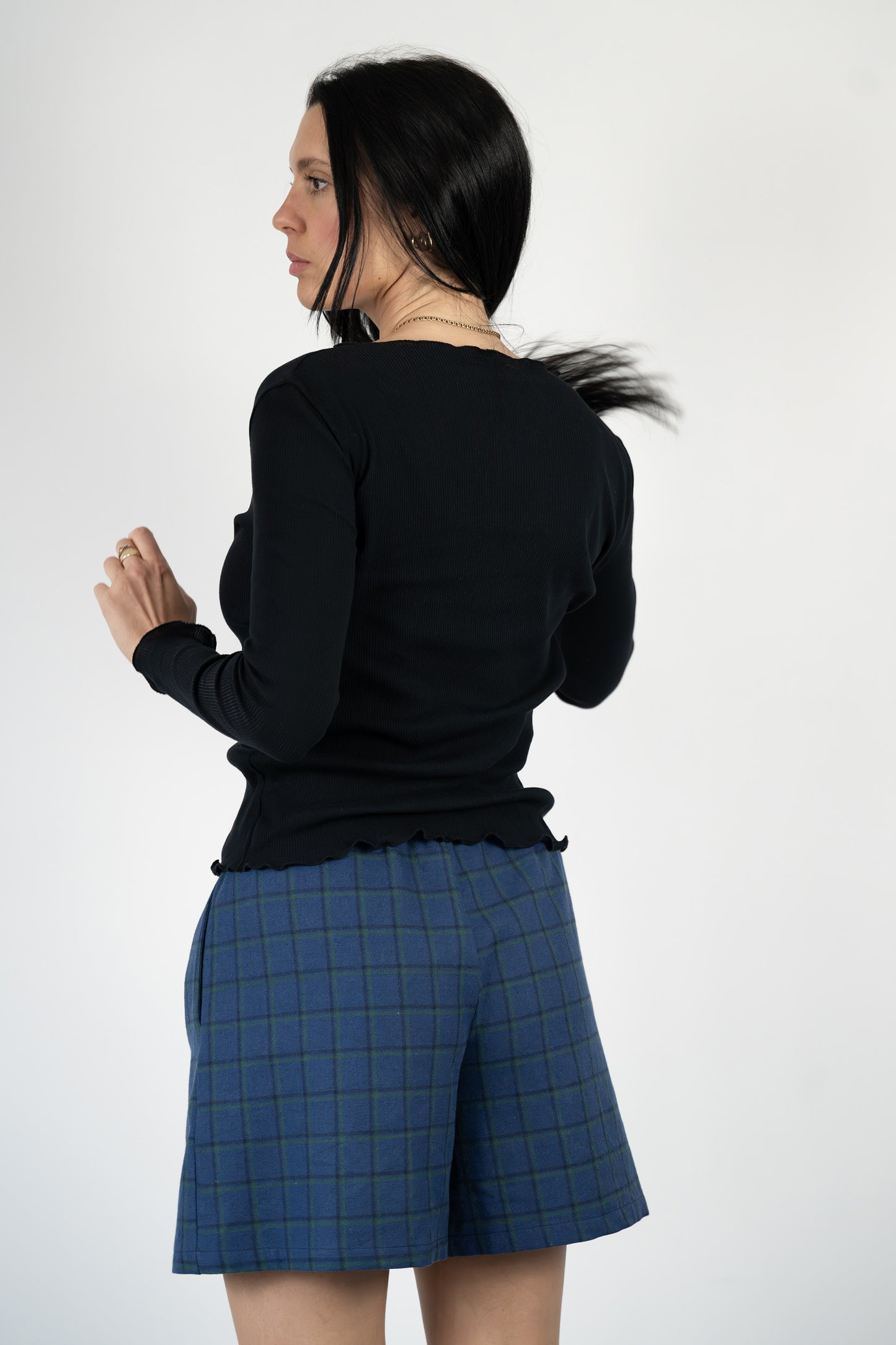 T-shirt shelly a costine variante nera